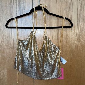 Shiny gold crop top